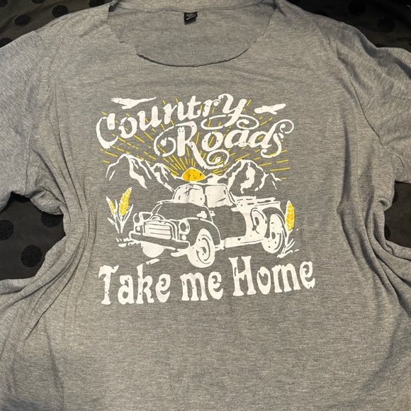 Country Roads John Denver Lyric Graphic TShirt - Picture 2 of 5